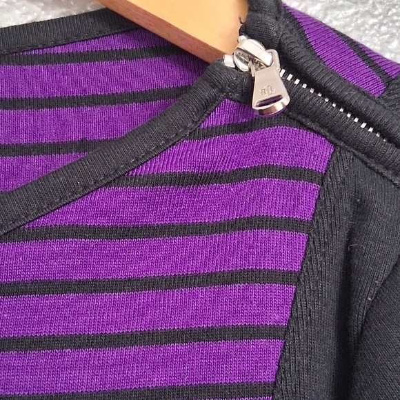 NWT Lauren Ralph Lauren Long Sleeve Top With Stripes  Size L - Picture 13 of 16